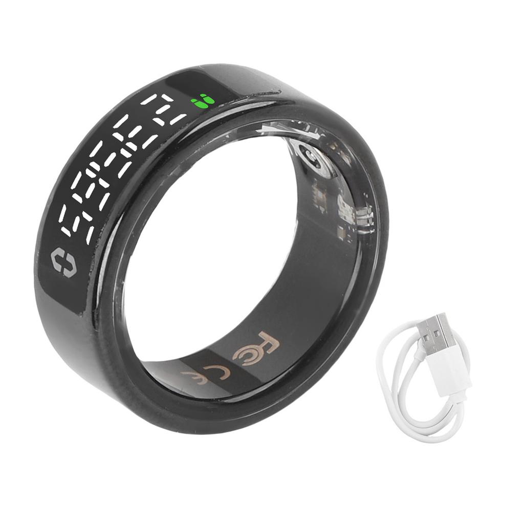 Fitness Tracker Ring mit Displaybildschirm Video Page Turner Kamerasteuerung 50 Meter Wasserdichtigkeit Sma