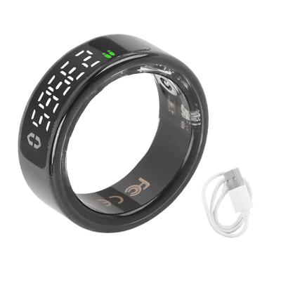 Fitness Tracker Ring with Display Screen Video Page Turner Camera Control 50 Meter Waterproofing Smart Ring for Sports