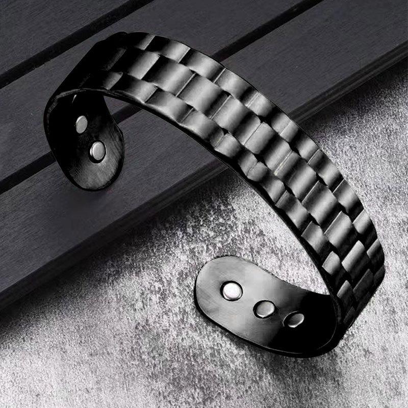 Adjustable Open Cuff Magnet Bracelet for Men fashionable Alloy Bangles men's trendy and cool personalized bracelet Jewelry Gifts