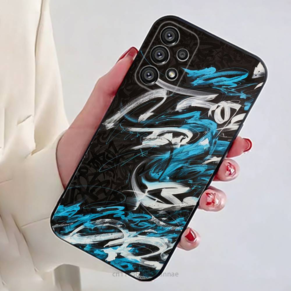 Graffiti Phone Case For Samsung Galaxy A13,21s,22,31,32,52,53,71,80,A91 Soft Black Shell