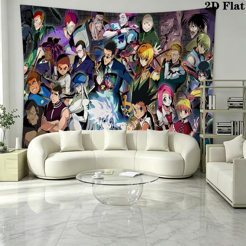 Hunter x Hunter Wall Tapestry Aesthetic Wall Hanging Printed Fabric Blanket Decorative Tapestries for Bedroom Living Room Home Decor