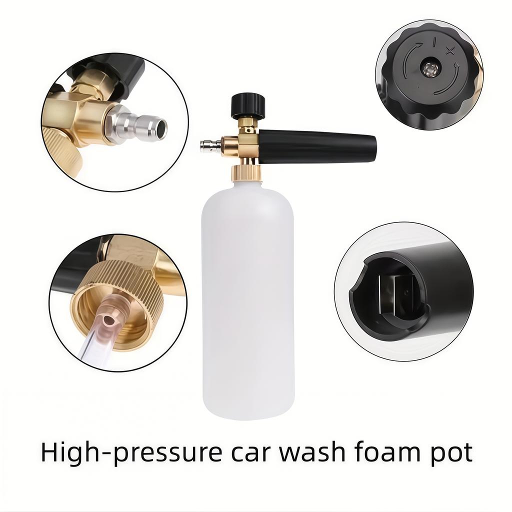 Car Wash Tool Kit - High Pressure Washer Gun + Foam Cannon + 5 Nozzles with Karcher Adapter for Car Motorcycle Cleaning