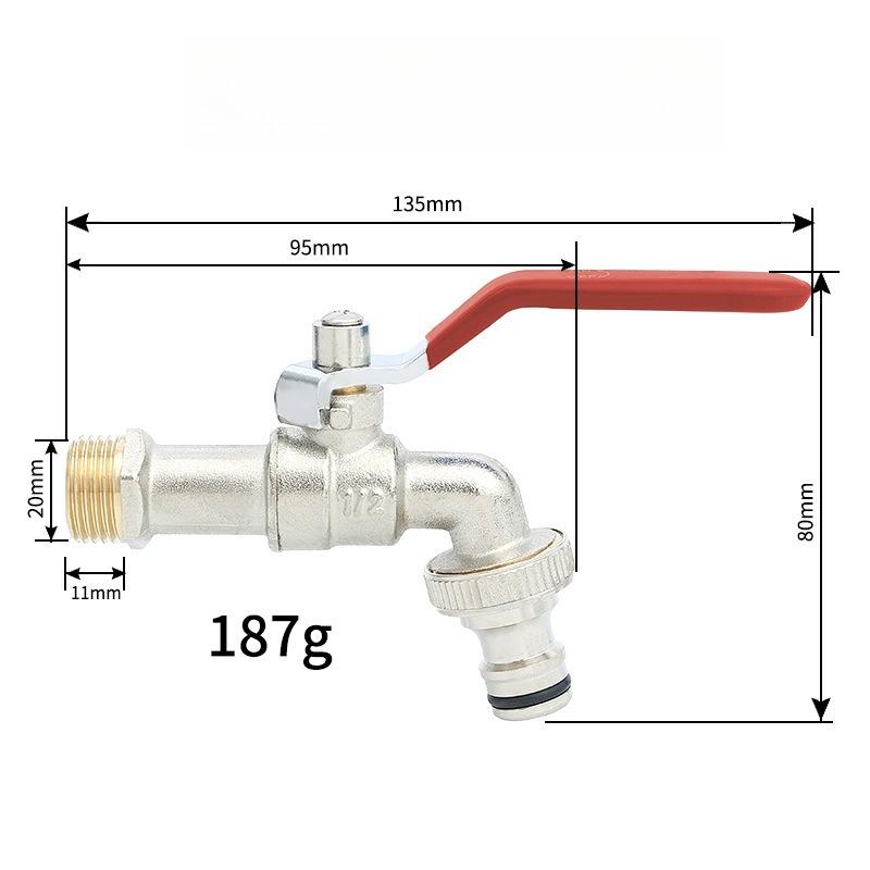 1 Stück Roter Griff 1/2 "" 3/4" "IBC Tank Metall Wasserhahn mit S60 Grobgewinde 1-2 Wege Adapter Kugelhahn Gartenzubehör Bewässerung