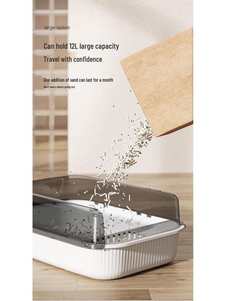 Extra Large Anti-Splash Cat Litter Box with Free Scoop