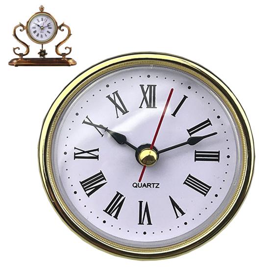 Retro Klockinsats DIY Rund Klocka Hög Noggrannhet Lätt att Installera Klocka med Inlagda Romerska Siffror med Klockverk