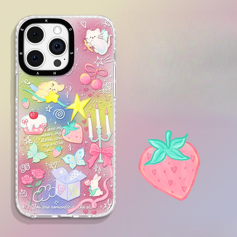 

Заляпанная подставка для торта с клубникой Подходит для 16 Чехол для мобильного телефона Fulcrum 13promax Высококлассный 15 Магнитный 14 Энергия Женщины Redmi K40/K40Pro