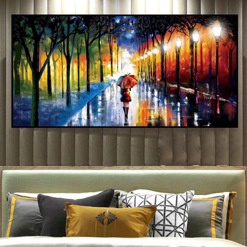 Abstract City Street Peisaj Pânză Pictură Pe perete Artă Postere Imprime Poze de perete pentru sufragerie Home Wall Cuadros