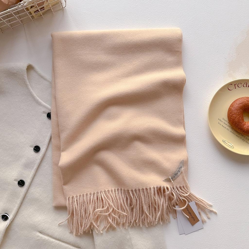 Winter Scarf For Women Cashmere Warm Solid Pashmina Blanket Wraps Female Thick Soft Bufanda Big Tassel Shawl Long Poncho Echarpe