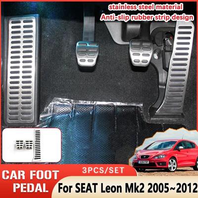 AT MT Pedală pentru mașină pentru SEAT Leon Mk2 1P 2005 ~ 2012 2006 2007 2008 2009 Pedală antiderapante din cauciuc Capac frână Pedală din oțel inoxidabil