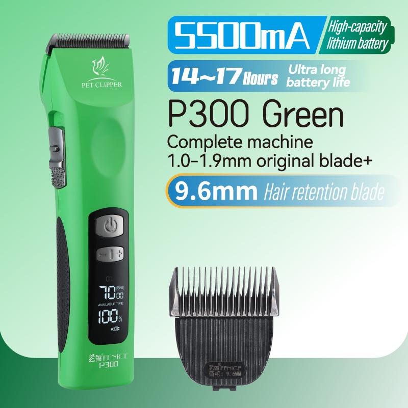 Fenice P300 Upgrade 5500mA Capacity Colorful Cordless LCD Screen Rechargeable Dog Grooming Electric Clippers for Pet Trim Salons