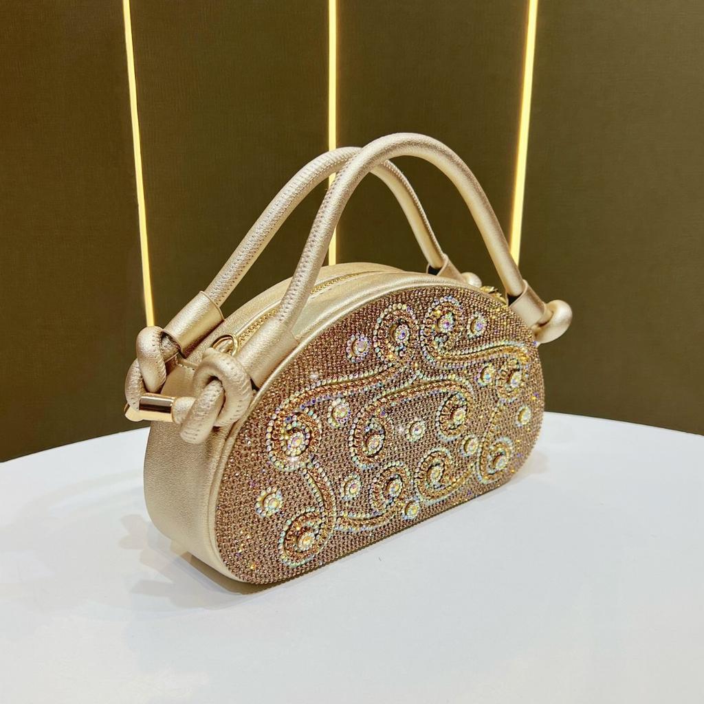 Dinner Bag, Ladies' Handbag, Diamond-encrusted Banquet Clutch, Evening Dress Bag, Water Diamond Women's Bag