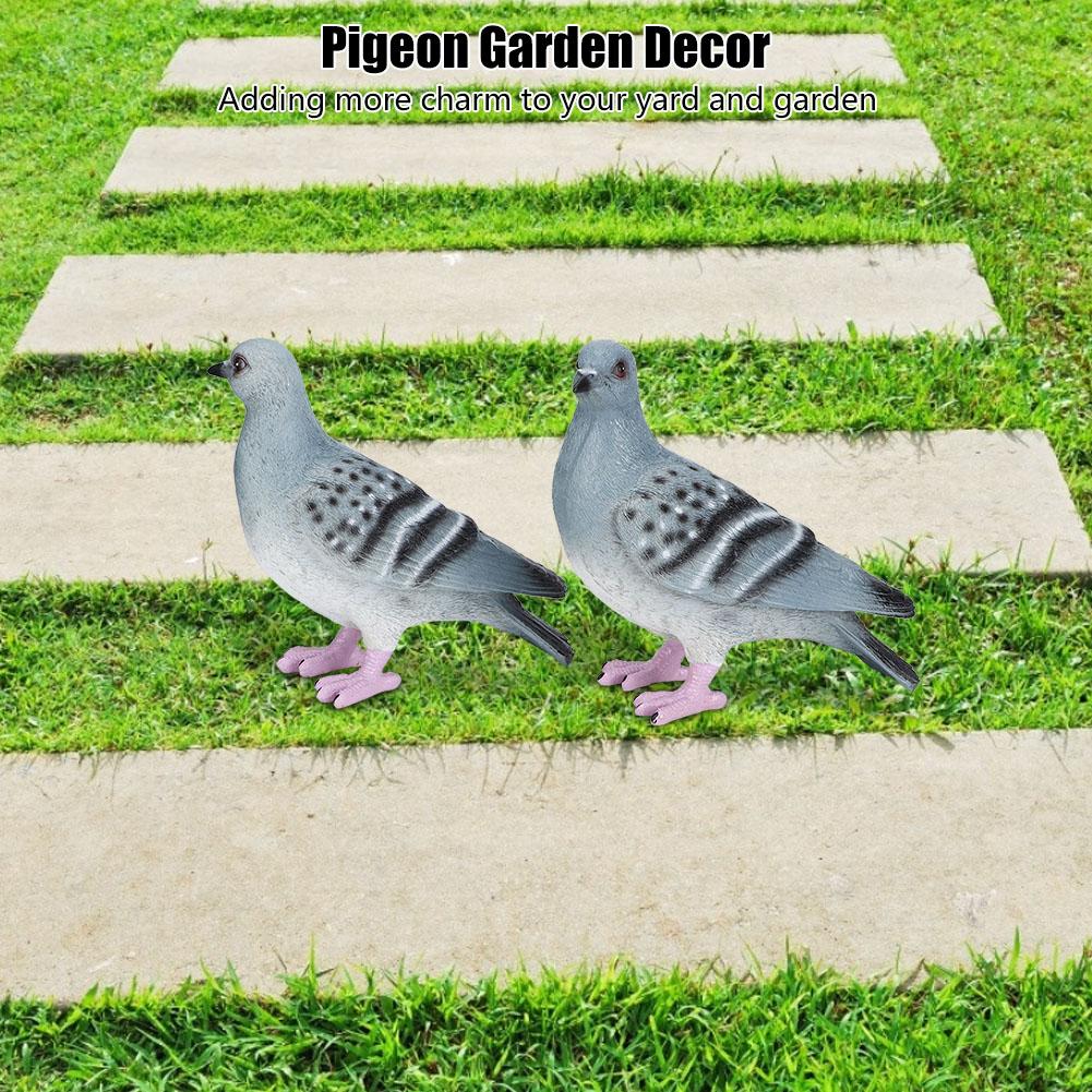 2pcs Garden Simulation Animal Peace Pigeon Lawn Figurine Balcony Wedding Decoration Crafts