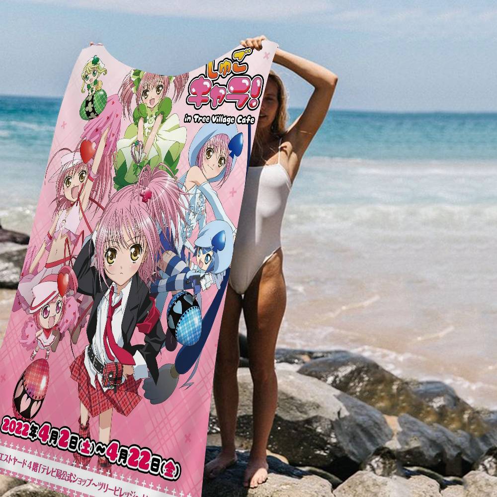 Shugo Chara Japan Anime Microfiber Printed Beach Towel Mountain Climbing Yoga Beach Swimming Running Absorbent Soft Towel