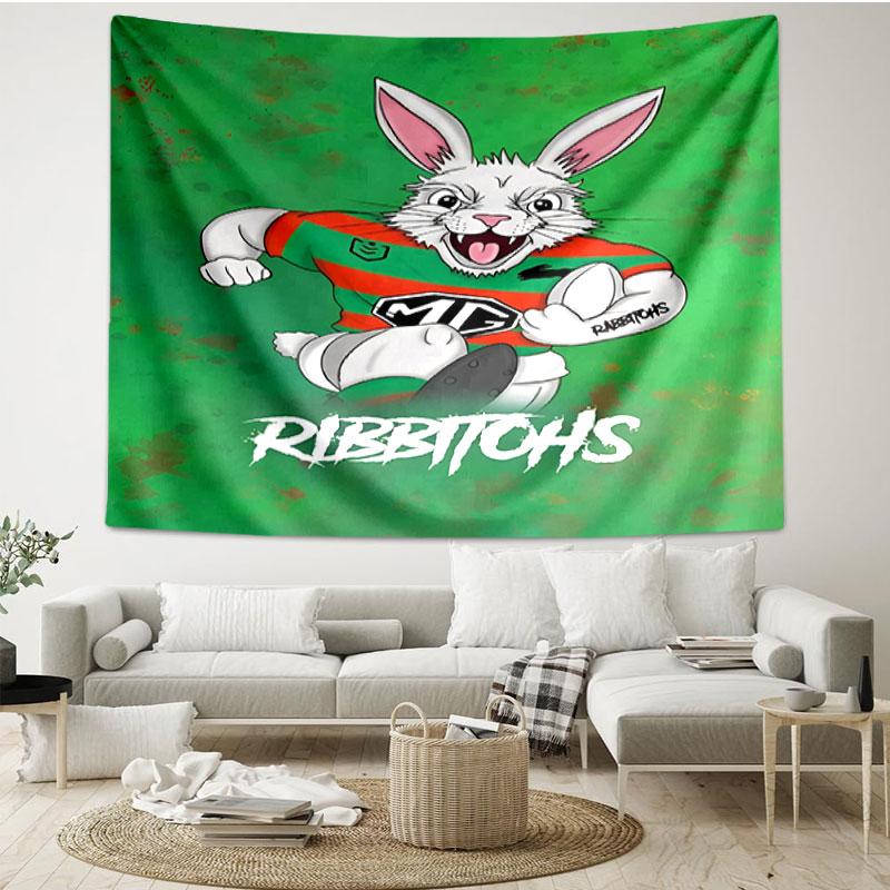 South Sydney Rabbitohs Print Tapestry - Portable Wall Decor Cloth, for Home, Dorm, Travel, Bedroom, Living Room - Ideal Birthday Housewarming Gift