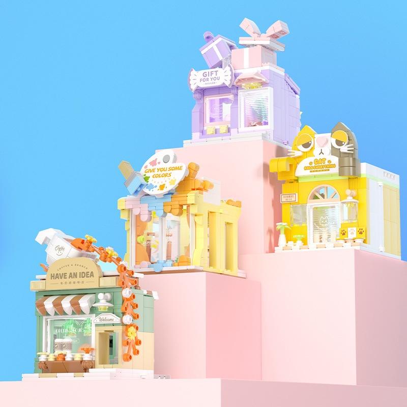 Creative Park Series Street Building Blocks Coffee Shop Children's Toys