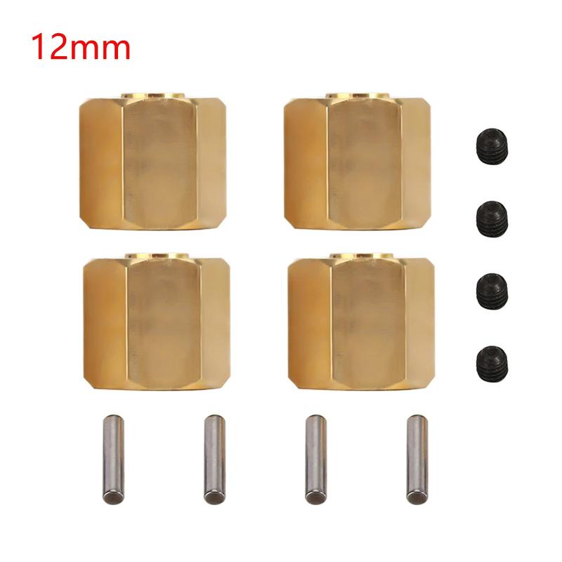 4 Pcs Brass Weighted Wheel Hex Hub 8/9/10MM For 1/10 Rc Crawler Vehicle Axial SCX10 90046 RR10 RGT 86100 MST UTB18 Parts