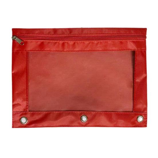 3 Ring Binder File Folder Colorful Fabric Binder Pouch with Clear Window Large Capacity Pencil Pouch for School Office Supplies
