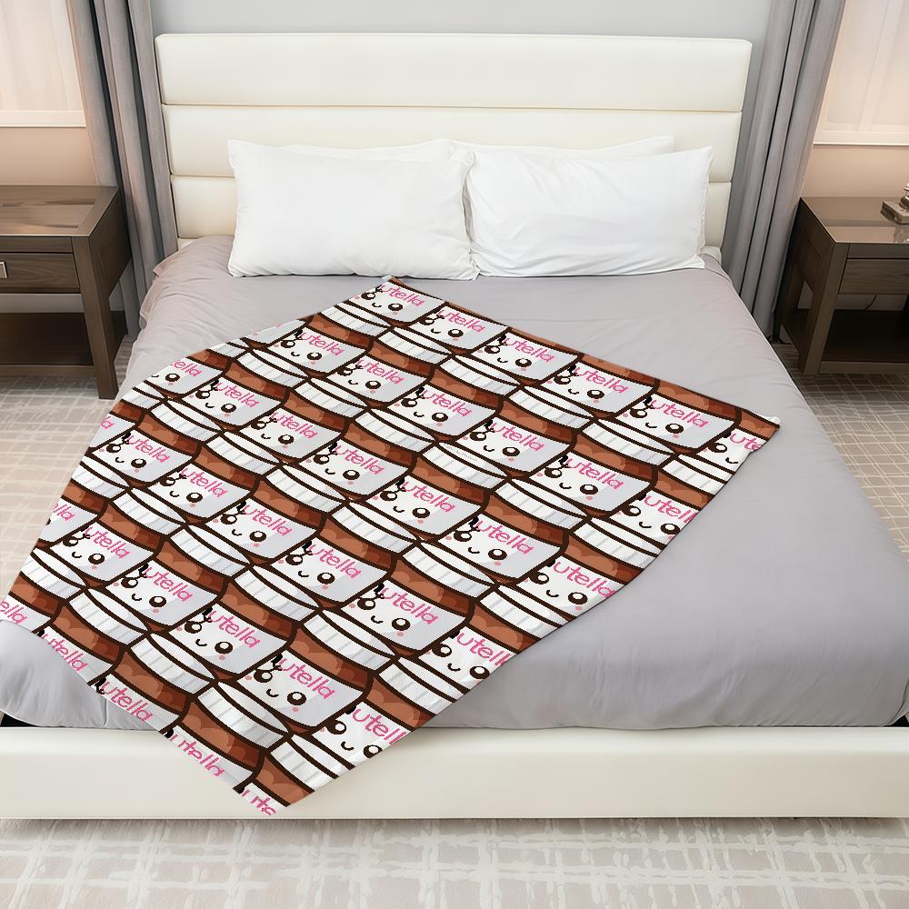 N-NutellaS-ES Logo Luxury Blanket Throw Super Cosy Plush Living Room Sofa Couch Childish Birthday Gifts