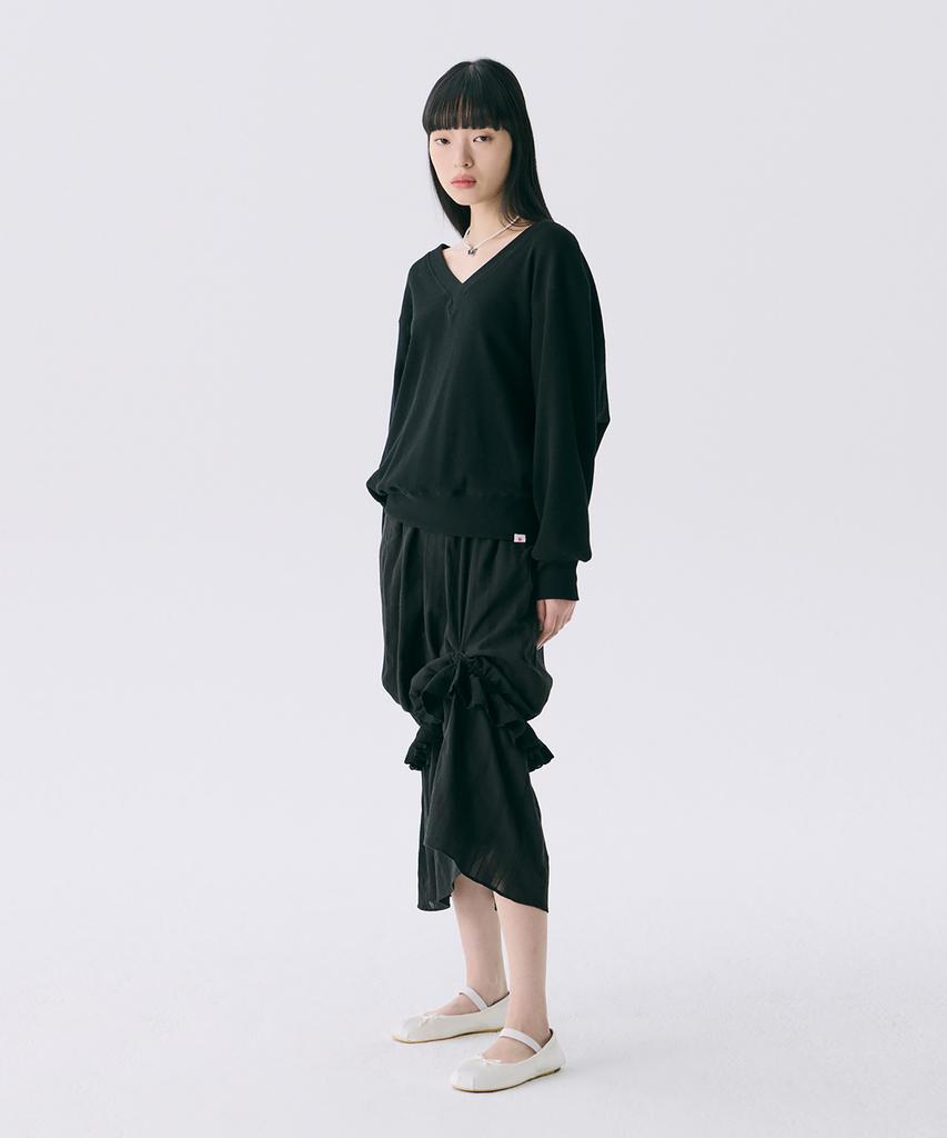 Jun Jun Space Vol12. Frill Long Skirt_Black(Vol12. Frill Long Skirt_Black