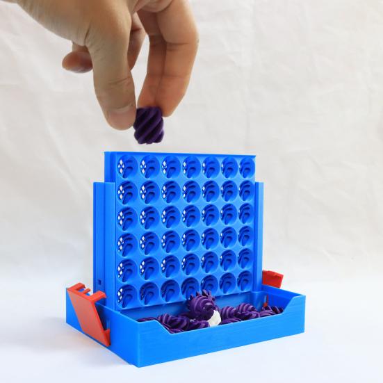 4-In-A-Row Board Game with 3D Printed Spiral Chess Connecting Four Strategy Game Parent-child Interactive