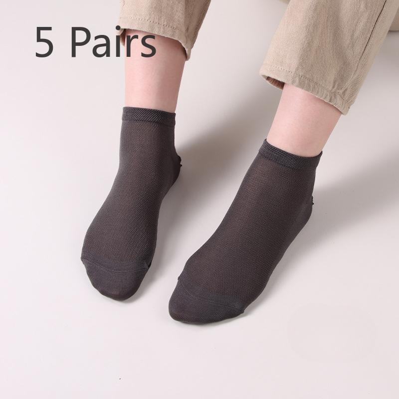 

5 пар мужских простых дышащих носков-лодочек из мерсеризованного хлопка на все четыре сезона и мужских носков для бизнеса 5 pairs