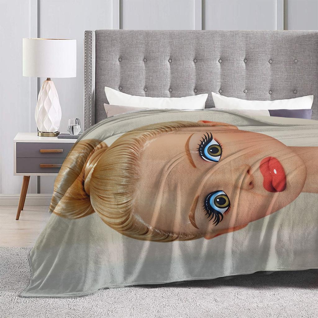 Funny Disgusting Doll face Meme Hilarious Sarcastic Plush blanket Children Flannel Throw blanket For Couch Chair Warm