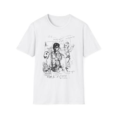 1985 Stephane Mandelbaum Drawing 'die Portrait Von Kafka' On a Tshirt