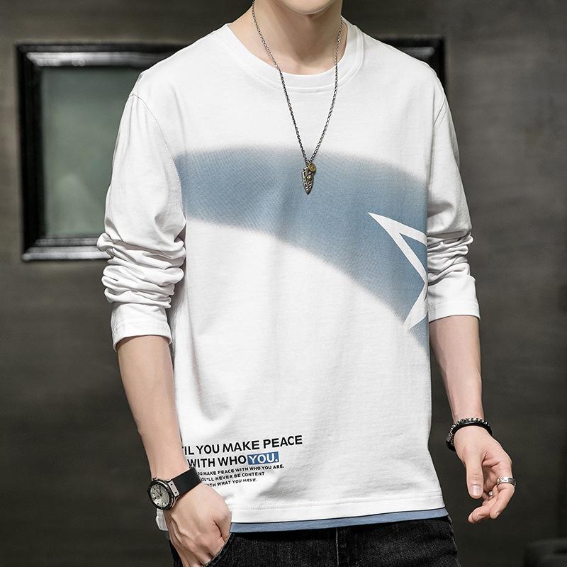Men's Trendy Long-Sleeve Casual T-Shirt for Spring & Autumn