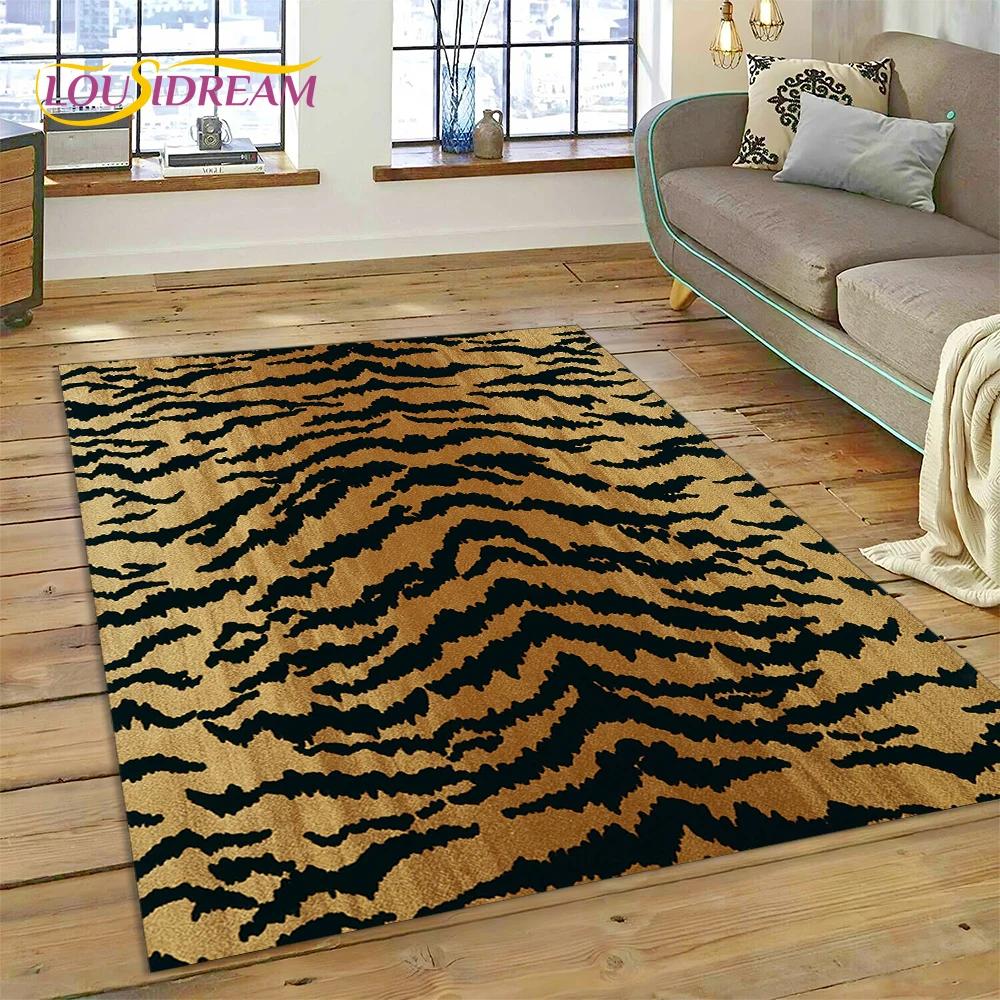 Colorful Zebra Stripe Leopard Tiger Carpet Rug for Bedroom Living Room Home Sofa Decoration,Children Game Large Decor Floor Mat