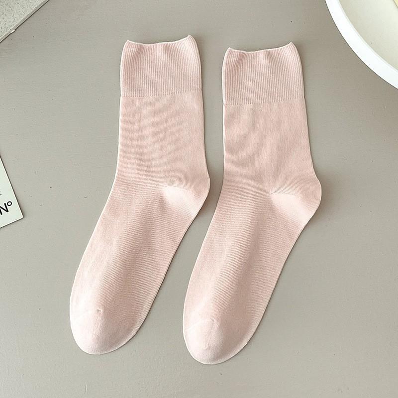 Socks Pure Cotton Boneless Stacking Socks Spring And Autumn Thin Breathable Sweat-Absorbing Deodorant Cotton Medium Tube Socks