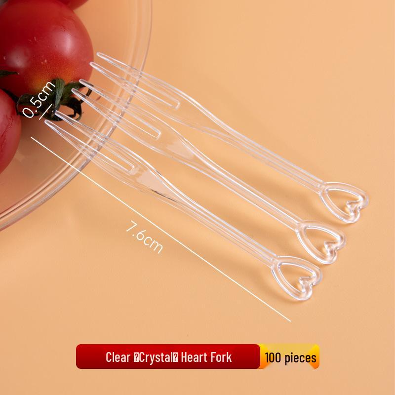 

Одноразовые прозрачные пластиковые вилки для фруктов в форме сердца - Пищевые десертные и пирожные шпажки