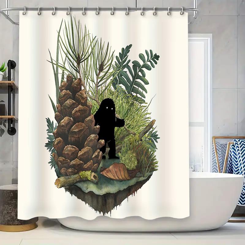 

Forest Woodland Nature Shower Curtain Pine Tree Greenery Botanical Treescape Bathroom Decor Rustic Farmhouse Home Decor Vintage 90x180cm