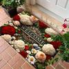 Floral Pattern Welcome Doormat Vibrant Non-Slip Rug for Indoor Outdoor High Traffic Areas Perfect for Valentine'S Day Spring Mat