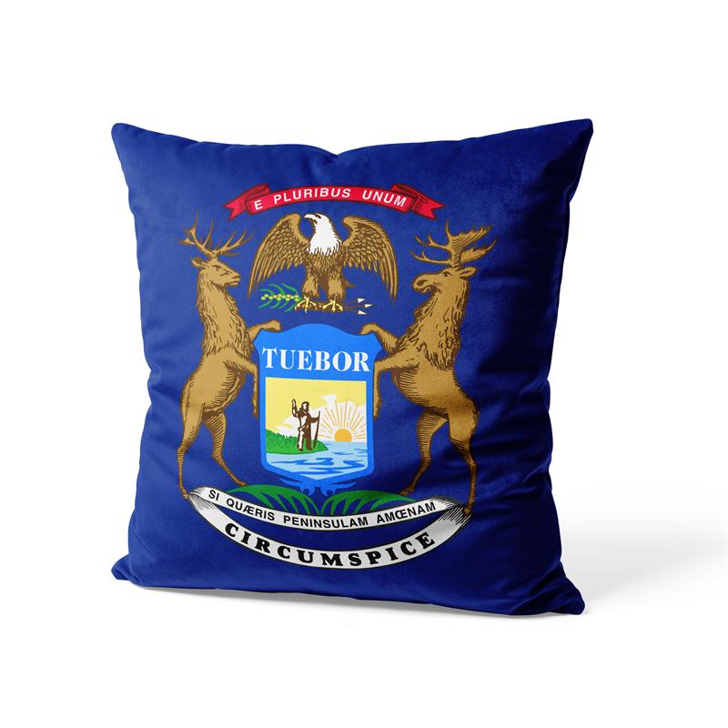 Aertemisi 18'' X 18'' Michigan Square Throw Pillow Cushion Covers Cases Pillowcases For Sofa 45Cm X 45Cm