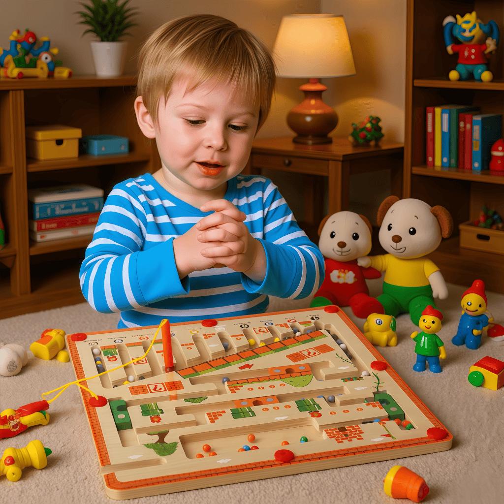 Children's Mushroom Maze: Magnetic Bead Sorting & Counting Game