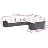 10 Piece Garden Sofa Set with Cushions Gray Poly Rattan