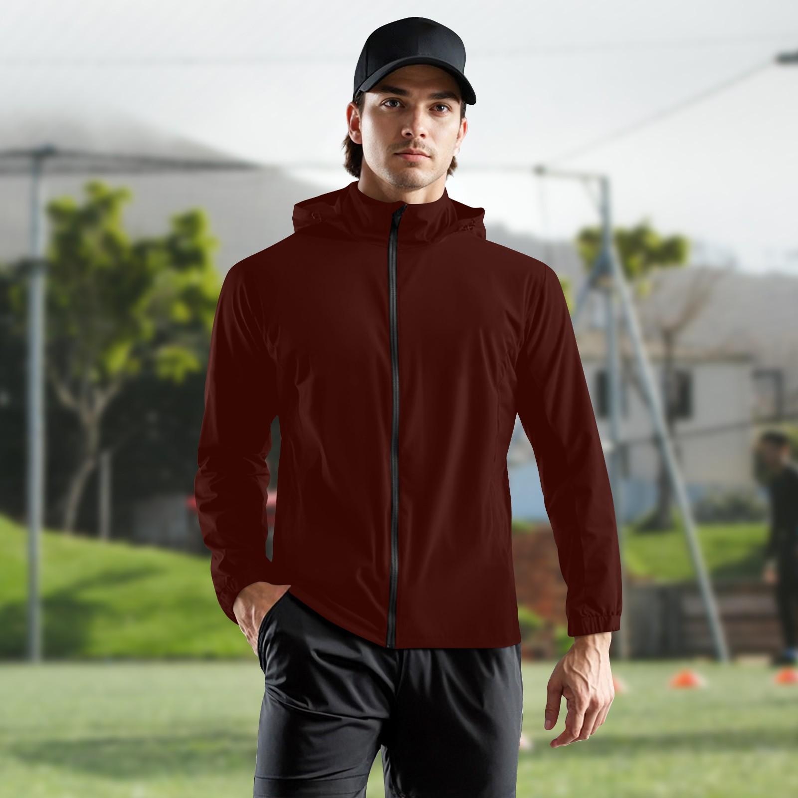 

Детская Взрослая Однотонная Тренировочная Ветрозащитная, Водонепроницаемая И Солнцезащитная Спортивная Куртка для Бега, Фитнеса, Быстросохнущая Куртка XL