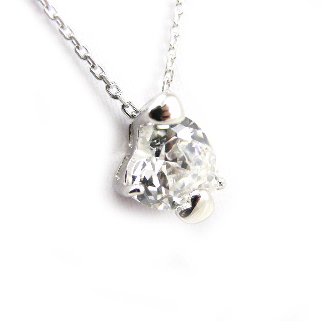Altesse [F7110] - Silver Necklace 'Love Sweet Love' White