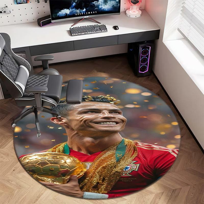 Cristiano Ronaldo Golden Ball Triumph Celebration Carpet Suitable For All Seasons Floor Mats Bathroom Mat Christmas Gifts Art