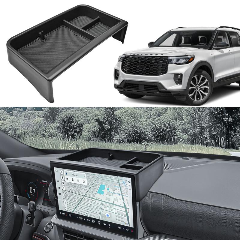 Center Console Dashboard Organizer for 2025-2026 Ford Explorer 13.2-Inch Behind Screen Dash Board Tray Phone Holder Accessories