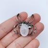 Natural Gem Stone Spider Brooch for Backpacks Jackets Hats Pants Jewelry Accessory Natural Quartz Halloween Spider Pin Brooch
