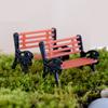 1Pair Miniature Park Seat Miniature Bench Chair Figurine DollHouse Furniture Accessories Bonsai Home Decor Fairy Garden Ornament