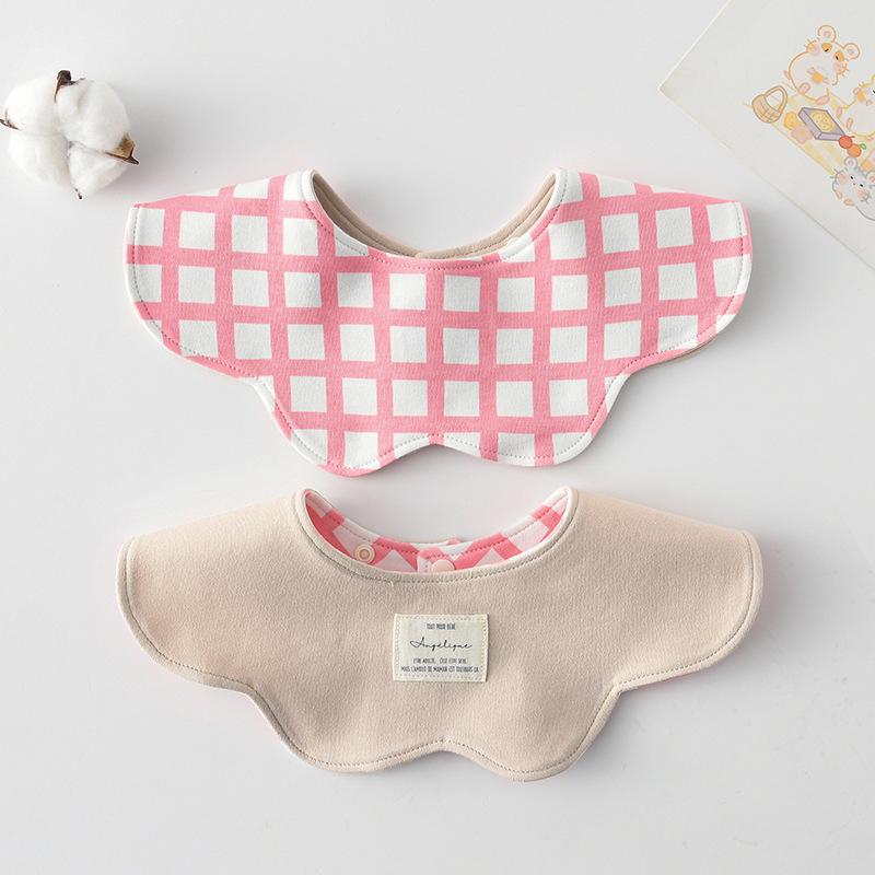 Korean Style A-Type Pure Cotton Double-Sided Baby Bib for 0-2 Years