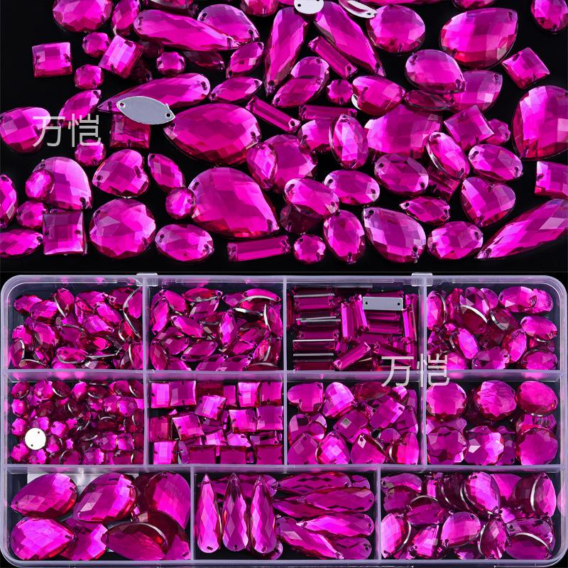 Mixed Shape Imitation Table Double Hole Mesh Hand Seam Drill Acrylic Drill, Special-Shaped Drill Diy Accessorie Flat Bottom Drill Beauty Sticker Drill