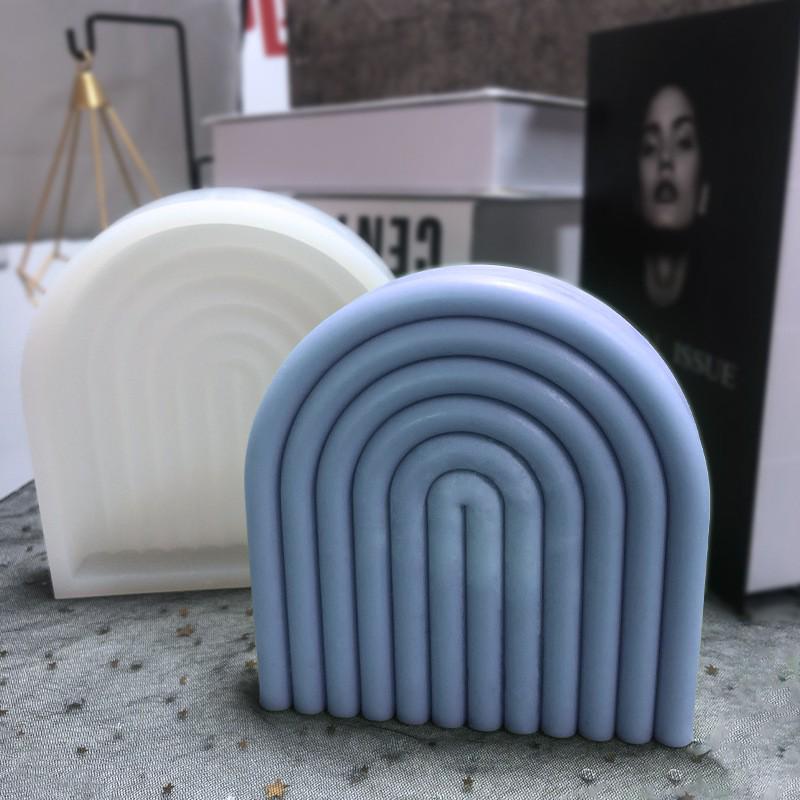 Geometrische Bogenbrücke Kerzenform - Silikon Koreanischer Schmuck