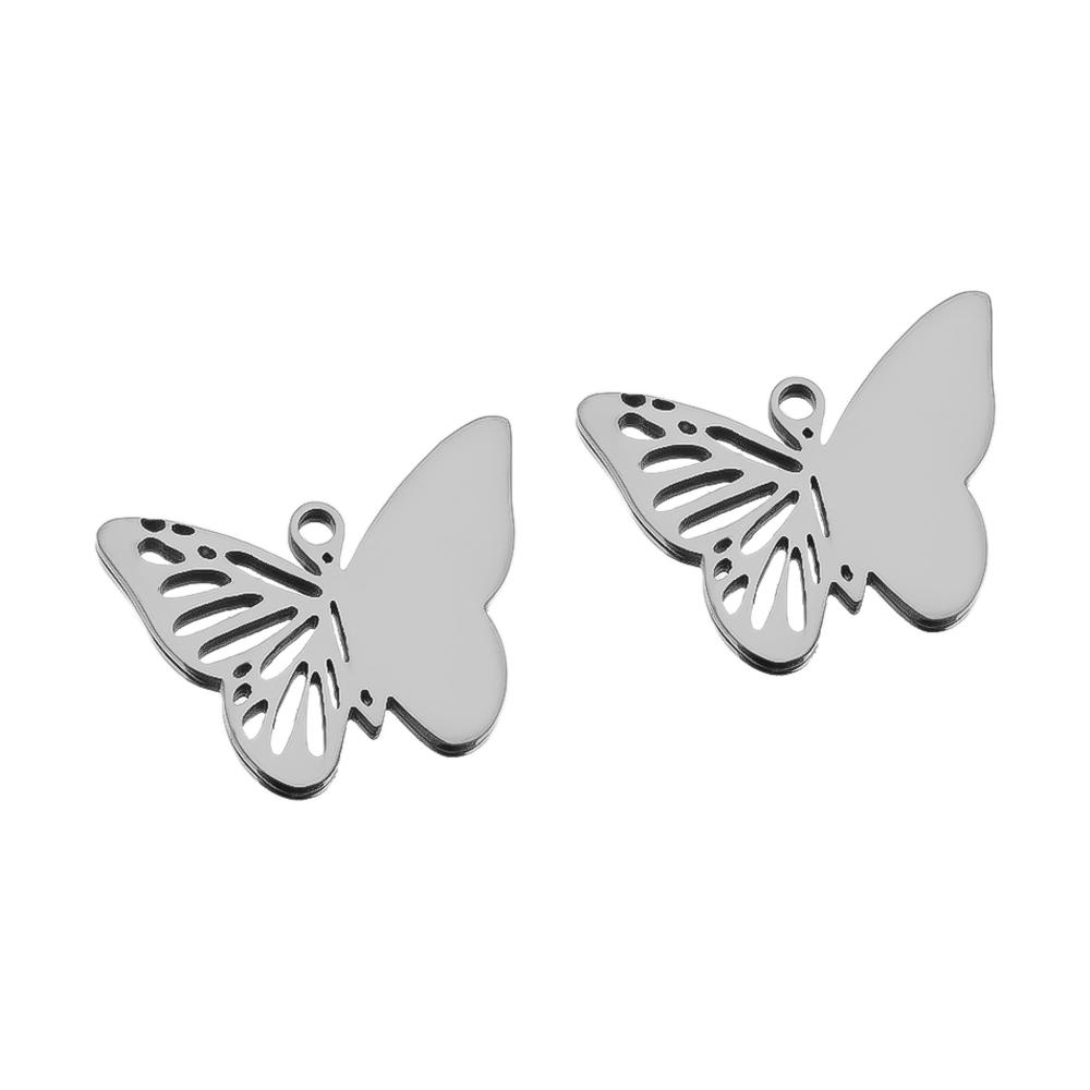 5pcs Stainless Steel Butterfly Pendants Two Color Butterfly Earrings Pendants Fashion Jewelry Making DIY Accessories