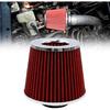 63mm 2.5" High Flow Round Tapered Cone Cool Air Filter Cleaner with Top Filter Design Short 153mm Tall