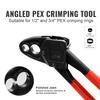 SucceBuy PEX Pipe Crimper Tool Kit Angle Dual Head Combo PEX Crimping for 1/2" and 3/4" Copper Crimp Rings Tubing Cutter Bender