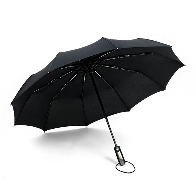 Fully Automatic 10-bone Vinyl Umbrella Folding Men's and Women's Umbrellas Sunshine and Rain Dual-purpose Three-fold Umbrella Umbrella