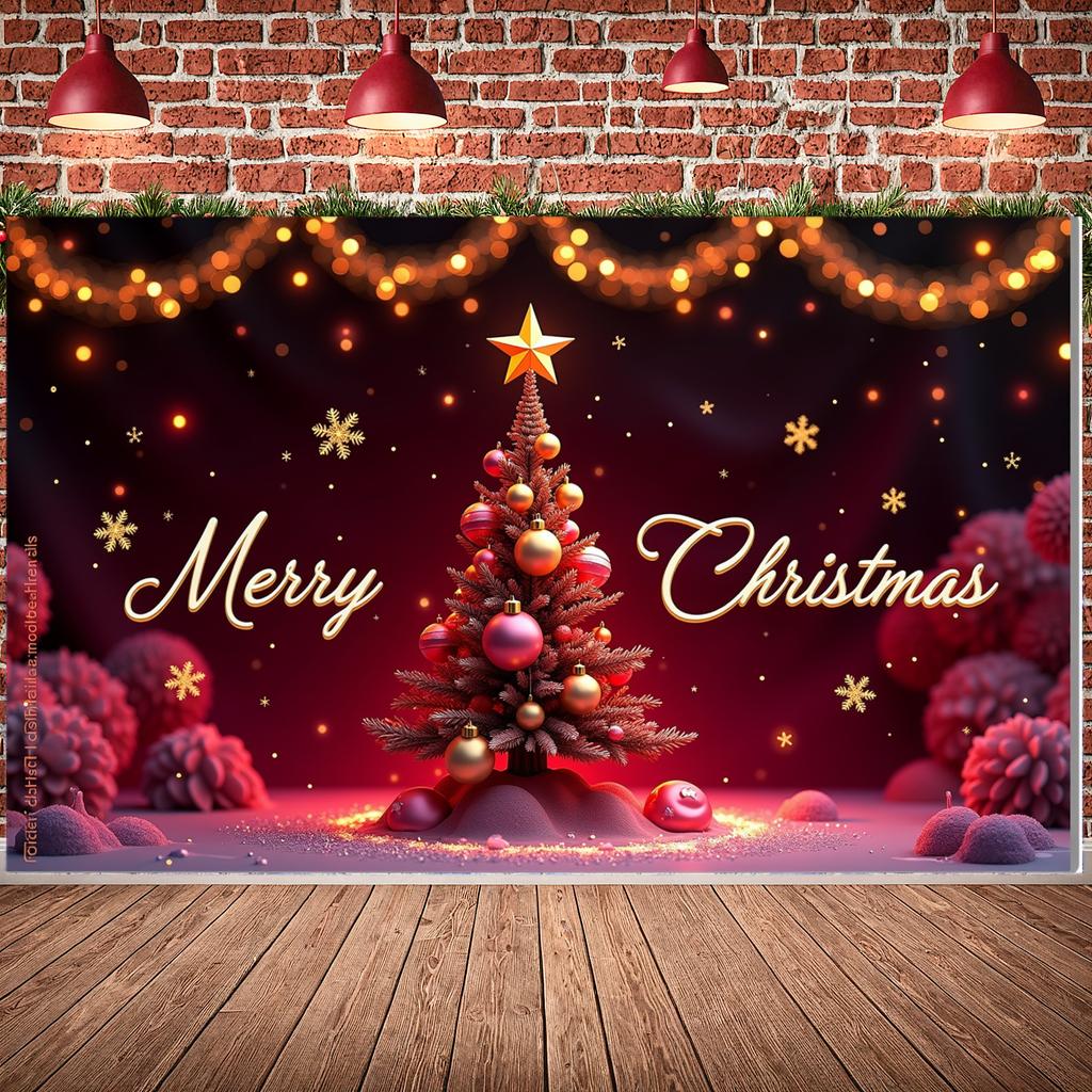 Holiday Decoration Christmas Tree Winter Decoration Event Decor Colorful Lights Seasonal Banner For Indoor Decoration Winter